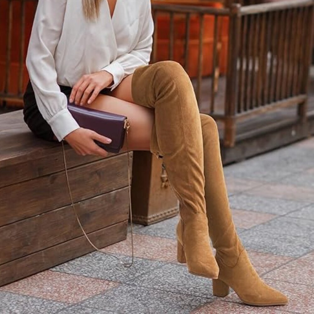 Women's Over The Knee Camel Boots